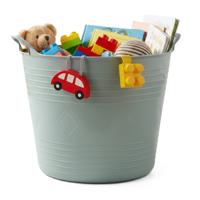 Storage solutions opbergmand - groen - 27 l - kunststof - 42 x 40 x 35 cm - met handvatten