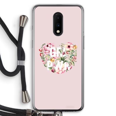 GRL PWR Flower: OnePlus 7 Transparant Hoesje met koord