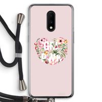 GRL PWR Flower: OnePlus 7 Transparant Hoesje met koord