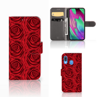 Samsung Galaxy A40 Hoesje Red Roses - thumbnail