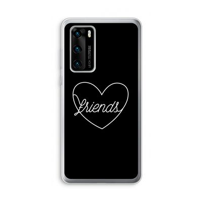 Friends heart black: Huawei P40 Transparant Hoesje