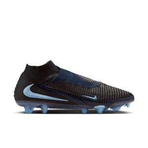 Nike Phantom 6 High Elite Gras Voetbalschoenen (FG) Zwart Lichtblauw