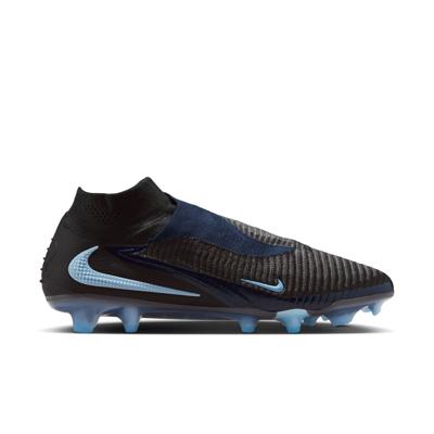 Nike Phantom 6 High Elite Gras Voetbalschoenen (FG) Zwart Lichtblauw