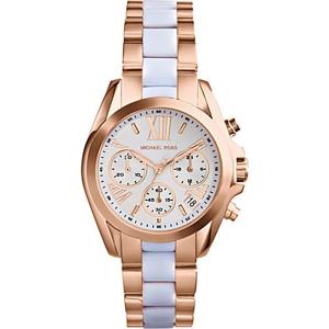 Michael Kors Dames 36 mm tweekleurig stalen armband en kast quartz horloge Mk5907