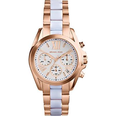 Michael Kors Dames 36 mm tweekleurig stalen armband en kast quartz horloge Mk5907