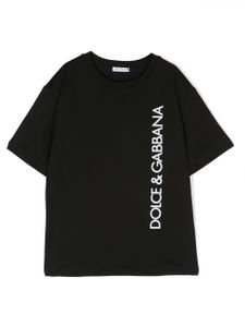 Dolce & Gabbana Kids t-shirt en coton à logo imprimé - Noir