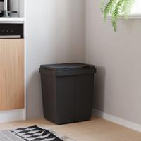 VidaXL Dubbele vuilnisbak 2x25 l antracietkleurig