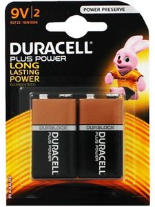 Duracell 2x 9V Wegwerpbatterij Alkaline