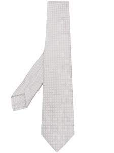 Barba embroidered silk tie - Gris