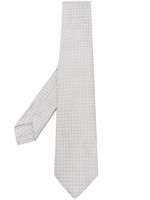 Barba embroidered silk tie - Gris - thumbnail