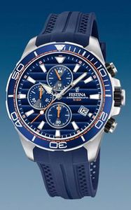 Horlogeband Festina F20370-1 Silicoon Blauw 22mm