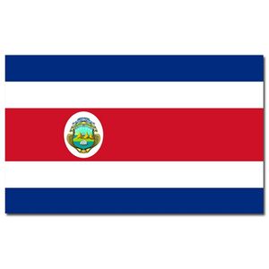 Landen thema vlag Costa Rica 90 x 150 cm feestversiering