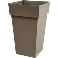 EDA Toscaanse vierkante bloempot - 39 x 39 x H 65 cm - 62 L - Taupe