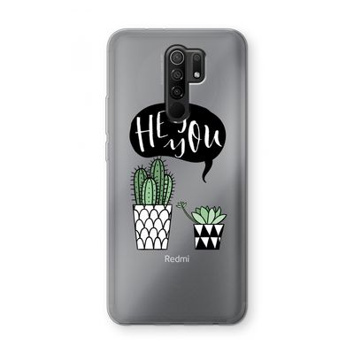 Hey you cactus: Xiaomi Redmi 9 Transparant Hoesje