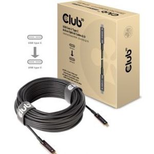 CLUB3D USB3.2 G2 TYPE-C ACT. OPT. A/V M/M 20M USB-kabel 3.2 Gen 2 (3.1 Gen 2) USB C Zwart