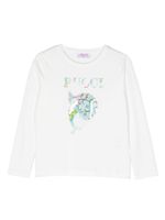 PUCCI Junior t-shirt manches longues à logo imprimé - Blanc - thumbnail