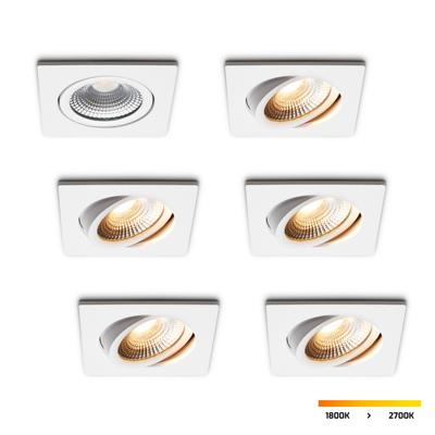 LED-inbouwspot set 6 stuks Trento wit 5W dimbaar