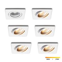 LED-inbouwspot set 6 stuks Trento wit 5W dimbaar