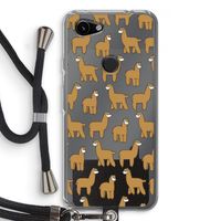 Alpacas: Pixel 3a Transparant Hoesje met koord