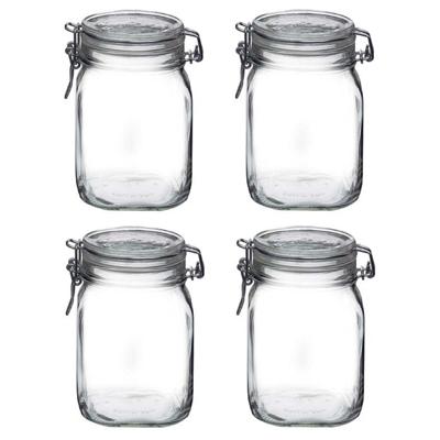 Weckpot/inmaakpot - 12x stuks - 1L - glas - met beugelsluiting - luchtdicht