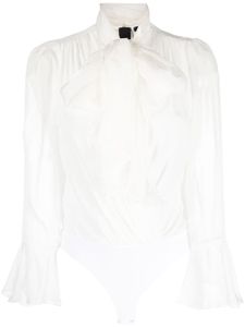 PINKO chemise Particella à col lavallière - Blanc