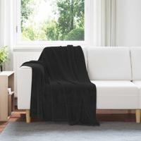 VidaXL Gooi deken zwart 130 x 150 cm fleece