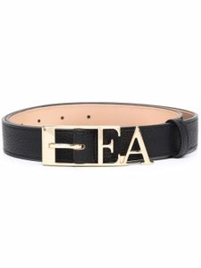 Emporio Armani ceinture à plaque logo - Noir