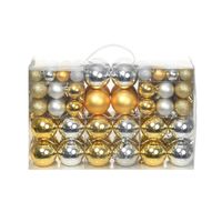 Kerstballen 100 st zilverkleurig/goudkleurig - thumbnail