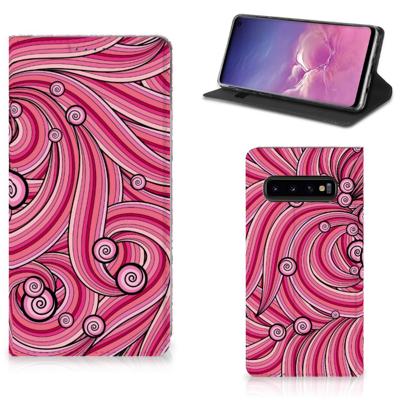 Samsung Galaxy S10 | Bookcase | Swirl Pink