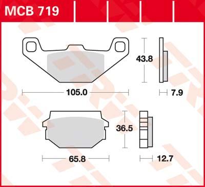 TRW Remblokken, en remschoenen voor de moto, MCB719 Allround organisch