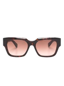 Chloé Eyewear lunettes de soleil carrées à logo imprimé - Marron