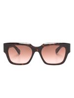 Chloé Eyewear lunettes de soleil carrées à logo imprimé - Marron