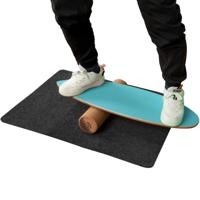Balance Board van Hout Balance Trainer Trickboard voor Thuis Incl. Kurkrol Balansboard Uit 8 Hoogwaardige Houtlagen Geperst Blauw