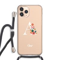 Pink Bouquet: iPhone 11 Pro Max Transparant Hoesje met koord
