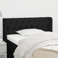 Hoofdbord met randen 93x16x78/88 cm stof zwart