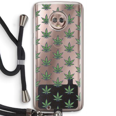 Weed: Motorola Moto G6 Transparant Hoesje met koord
