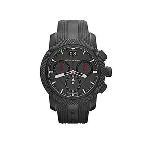 Horlogeband Burberry BU9802 Rubber Zwart 24mm