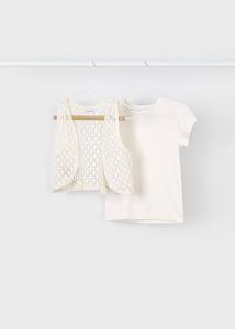 Mayoral Zomer shirt S/S meisjes - bone wit