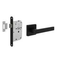Intersteel Deurbeslag set Loopslot zwart met Deurkruk Hera op rozet Zwart