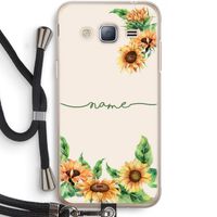 Zonnebloemen: Samsung Galaxy J3 (2016) Transparant Hoesje met koord