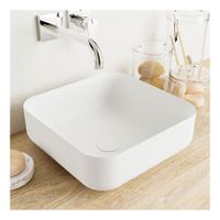 Waskom Mondiaz Binx | 36x13x36 cm | Solid Surface | Vrijstaand | Vierkant | Talc
