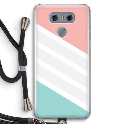 Strepen pastel: LG G6 Transparant Hoesje met koord