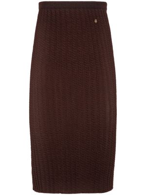Bally jupe en maille torsadée à coupe mi-longue - Marron