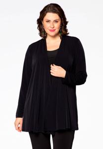 Yoek Cardigan met plooien | Blauw | Maat 42/44
