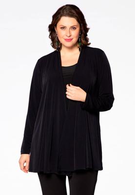 Yoek Cardigan met plooien | Blauw | Maat 42/44