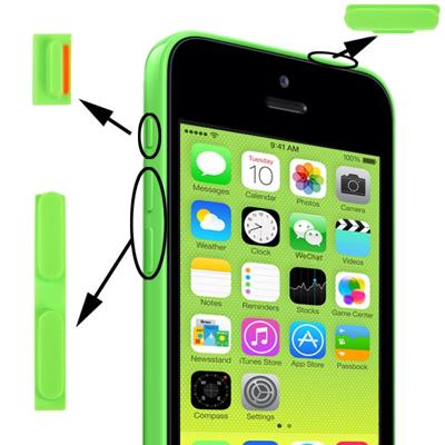 3 in 1 (Mute knop + / uit-knop + volumeknop) voor iPhone 5C groen