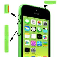 3 in 1 (Mute knop + / uit-knop + volumeknop) voor iPhone 5C groen