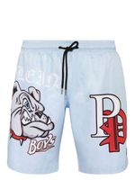 Philipp Plein short de bain à imprimé Bulldogs - Bleu - thumbnail