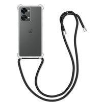 Basey OnePlus Nord 2T Hoesje Met Koord Hoes Siliconen Case - Transparant