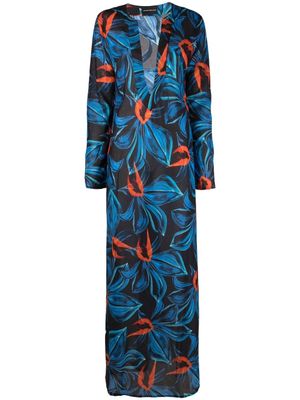 Louisa Ballou robe à imprimé abstrait - Noir